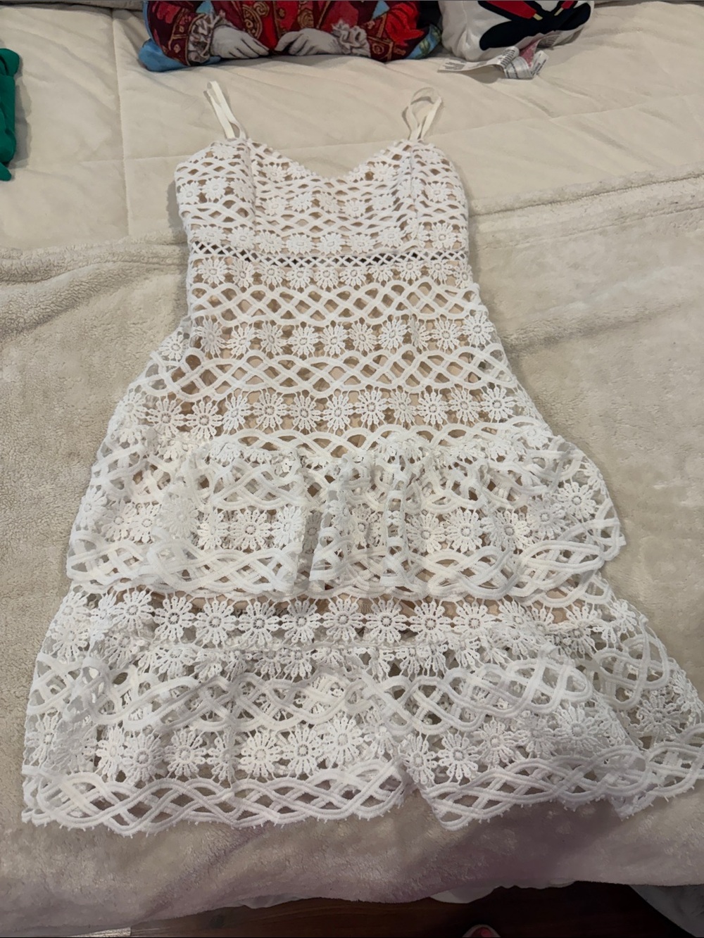 White Lace Tiered Dress